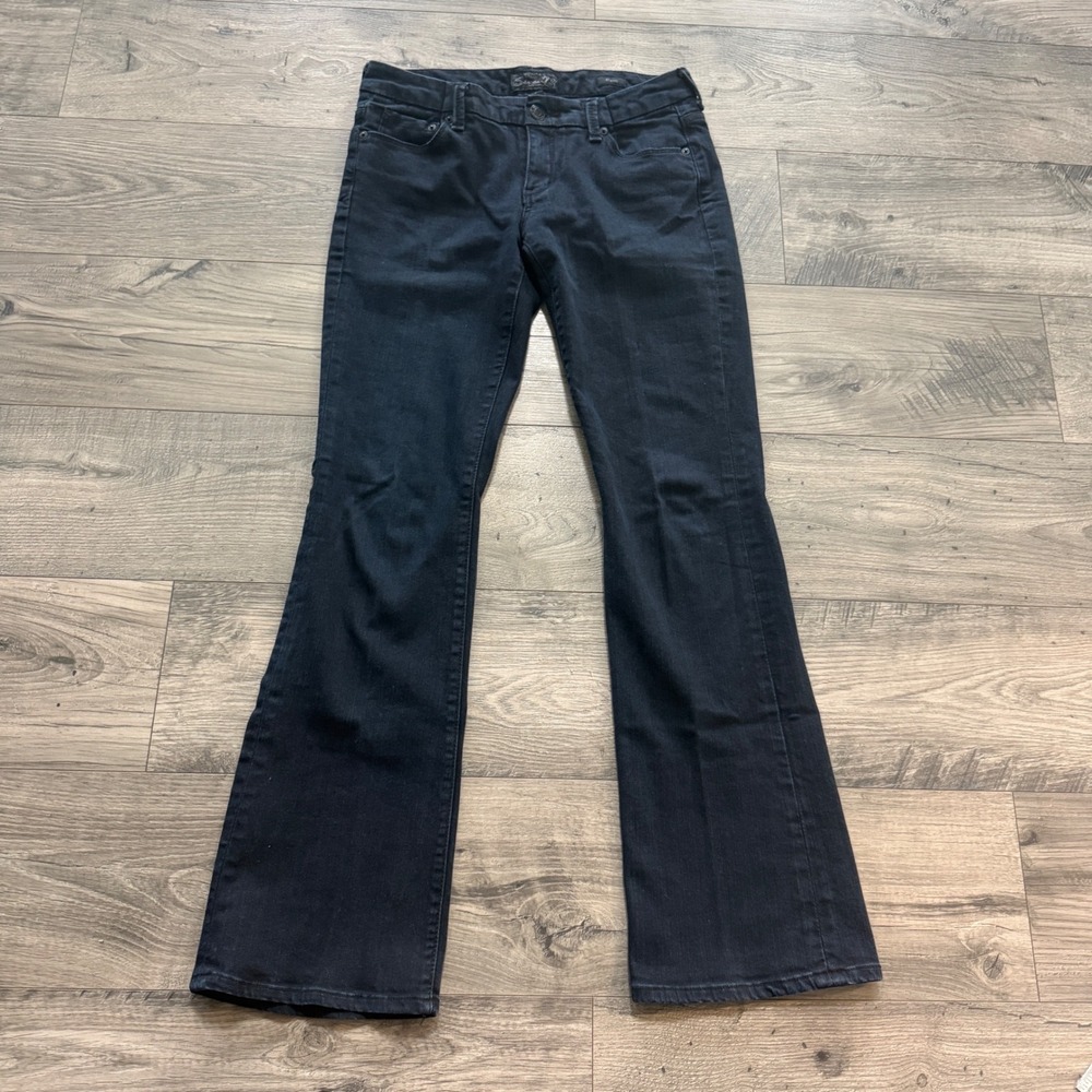 Seven7 Luxe Slim Bootcut Denim Washed Black Jeans Size 29 Stretch Loop Pocket